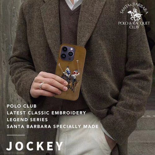 Santa Barbara Polo & Racquet Club ® Luxury Jockey Series Genuine Leather Case for iPhone 14 Series