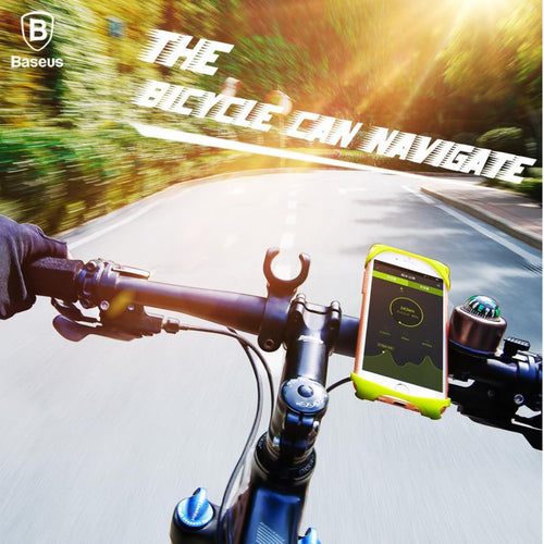 Adjustable Bicycle Handlebar Silicon Clip Bike Mount Phone Bracket for iPhone, Samsung, OnePlus [Compatible with Various Size Smartphones] - BLACK