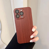 Luxury Plating 3D Wooden Look Snap on Premium Back Case For iPhone 15 Series with Logo