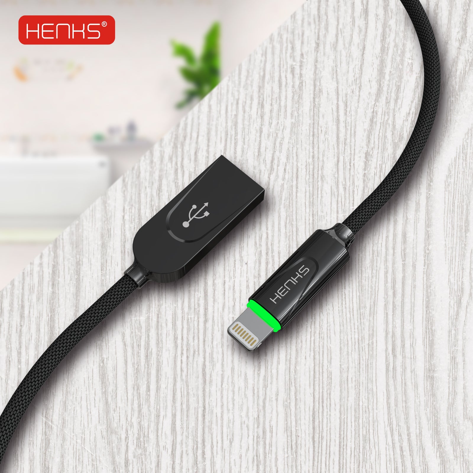 HENKS® Premium Connector Auto Disconnect Charging Cable for iPhone