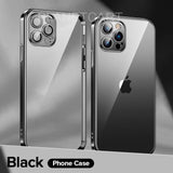 Luxury Square Clear Silicon Case With Camera Protection For iPhone 12 Series