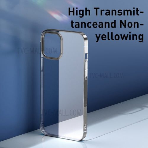 Premium Electroplated Glossy Look Square Silicon Clear Case For iPhone 13 Pro