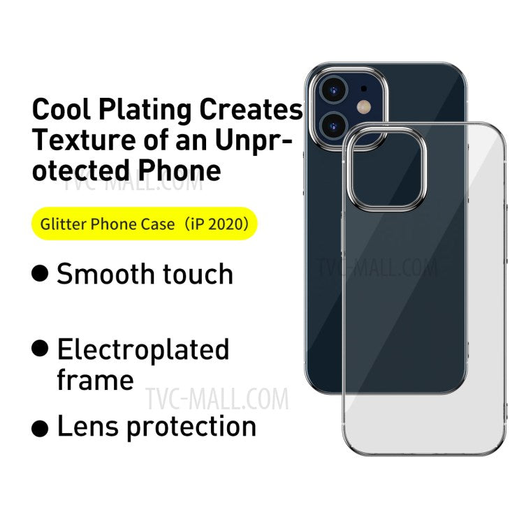 Premium Electroplated Glossy Look Square Silicon Clear Case For iPhone 13 Pro