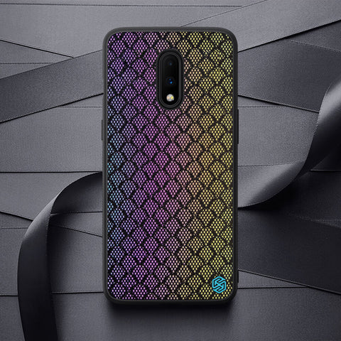 Luxury Nillkin Texture Series Nylon Knitted Finish Back Case with Soft TPU Armour Frame - BLACK