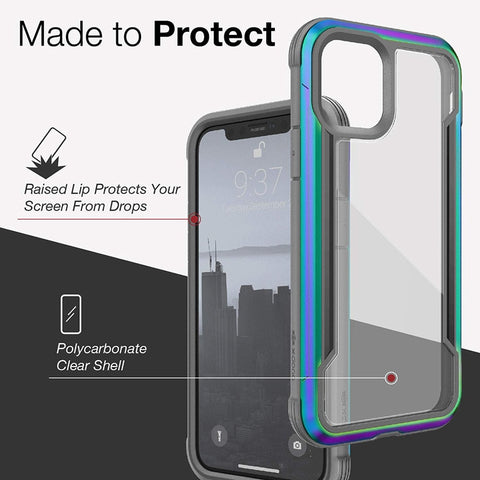 R-Just Aluminium & Natural Wood Anti Shock Bumper Case for iPhone 13 Pro