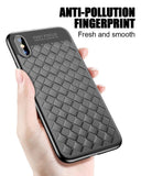 Premium Woven Braided Pattern Soft Silicone TPU Back Case Cover for Apple iPhone X / XS 2018