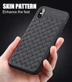 Premium Woven Braided Pattern Soft Silicone TPU Back Case Cover for Apple iPhone X / XS 2018