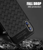 Premium Woven Braided Pattern Soft Silicone TPU Back Case Cover for Apple iPhone X / XS 2018