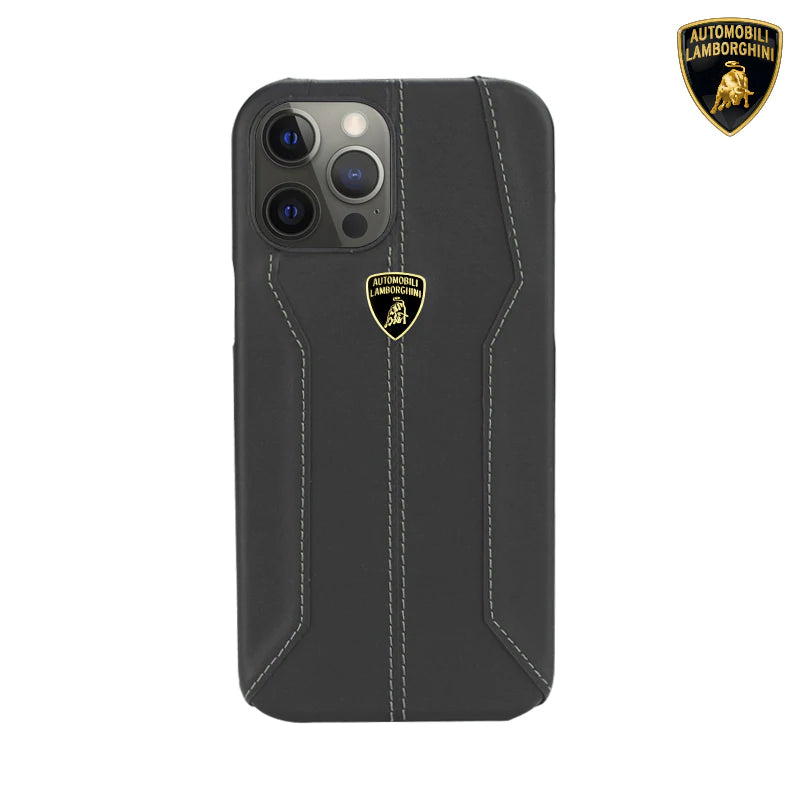 Luxury Genuine Leather Hand Crafted Official Lamborghini Huracan D1 Series Cover for Apple iPhone 13 Pro
