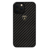 Lamborghini® Apple iPhone 12, 12 Pro, 12 Pro Max, Genuine Carbon Fibre Elemento D3 Back Case Cover