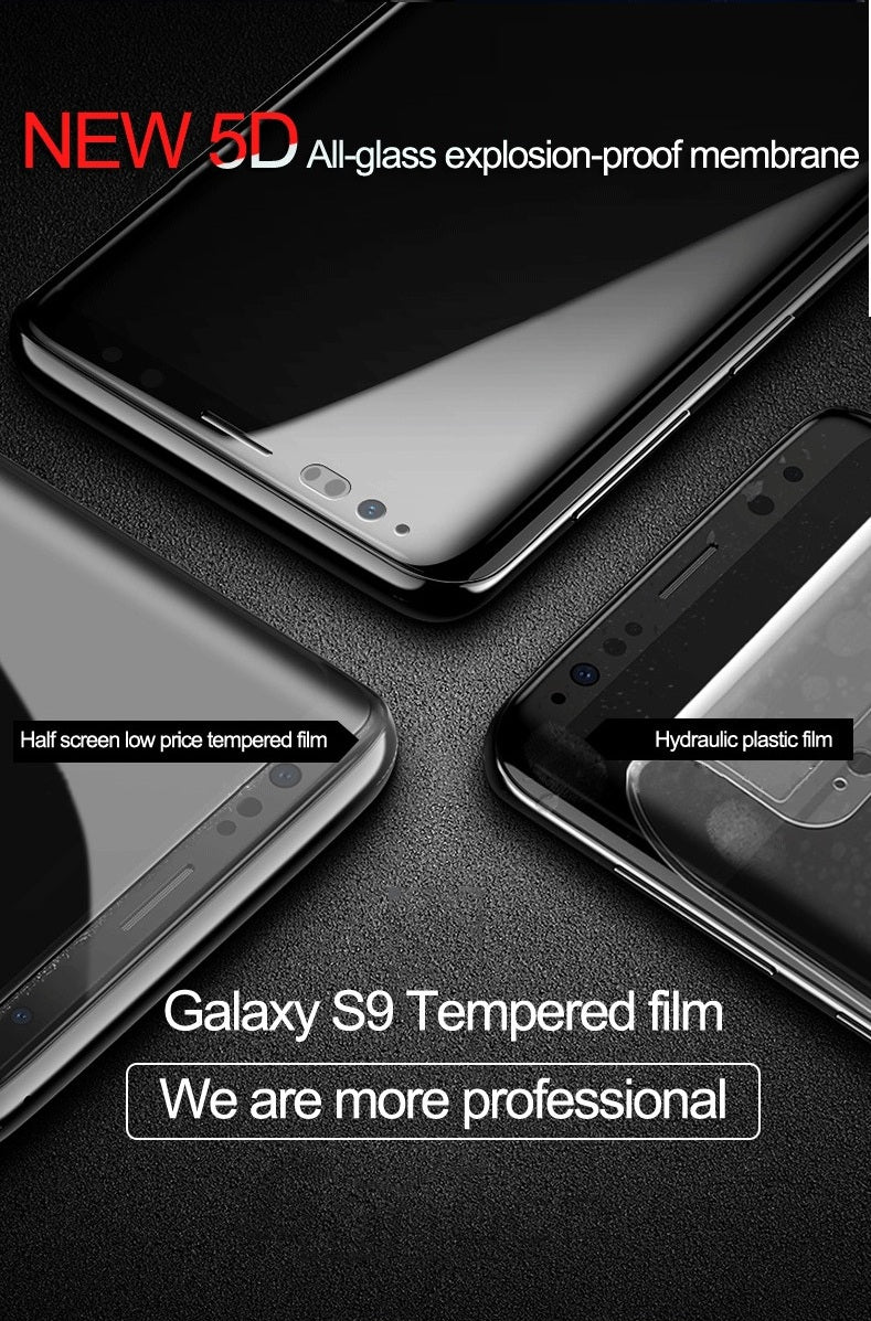 Premium Panama® Titanium Glass 360 Pro Edge Curved Anti Shatter Tempered Glass Screen Protector for Samsung Galaxy S9 - BLACK