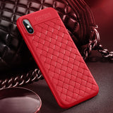 Premium Woven Braided Pattern Soft Silicone TPU Back Case Cover for Apple iPhone X / XS 2018