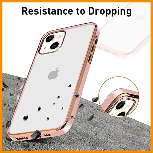 Premium Electroplated Glossy Look Square Silicon Clear Case For iPhone 13