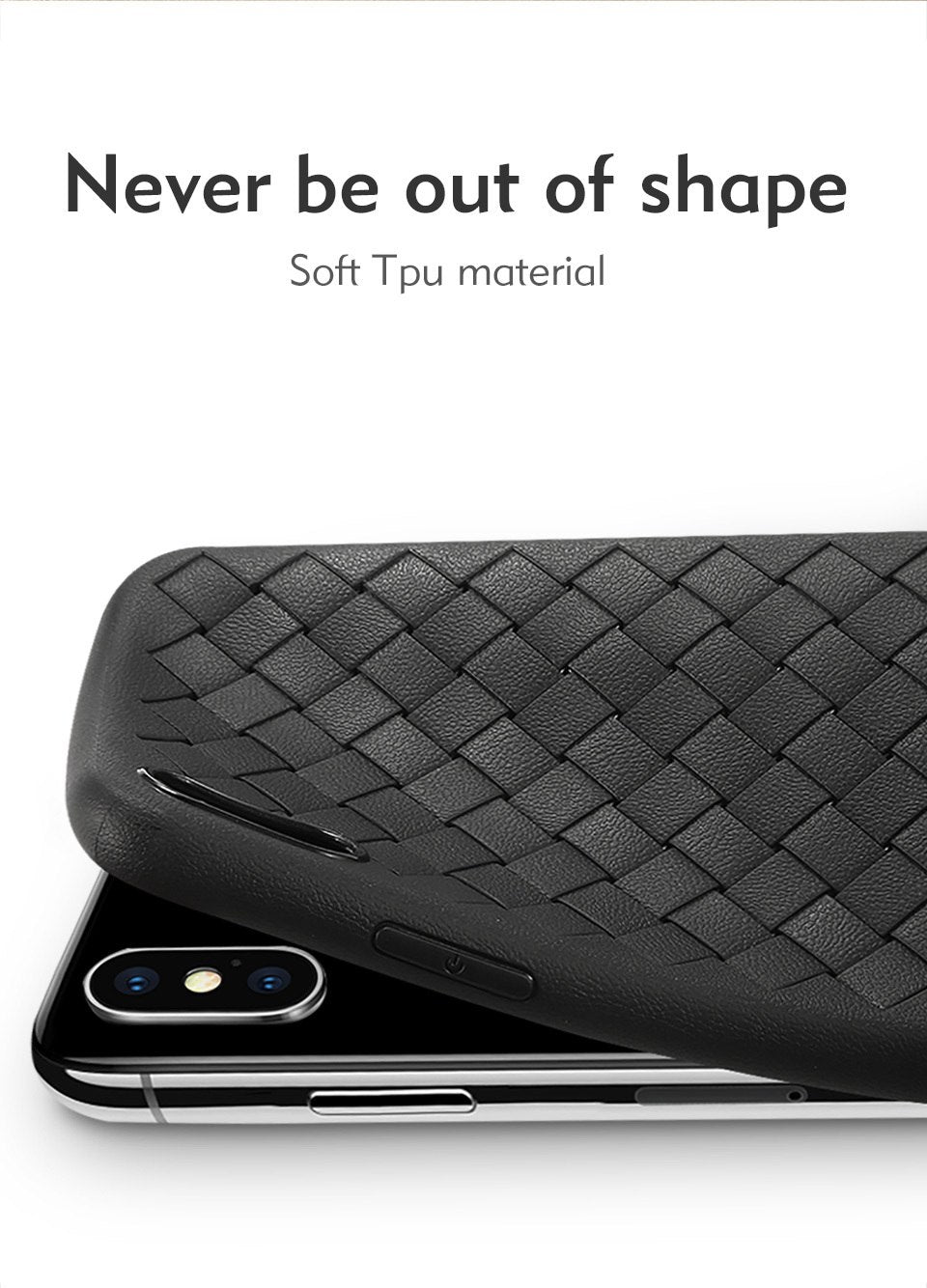 Premium Classic Grid View Leather Finish Protective Back Case Cover for Apple iPhone XS Max (6.5")