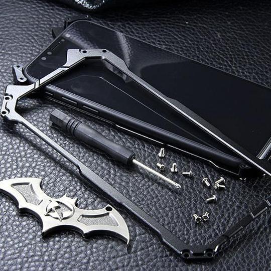R-Just Aluminium Alloy Batman Case with Stand for iPhone 13 Pro Max