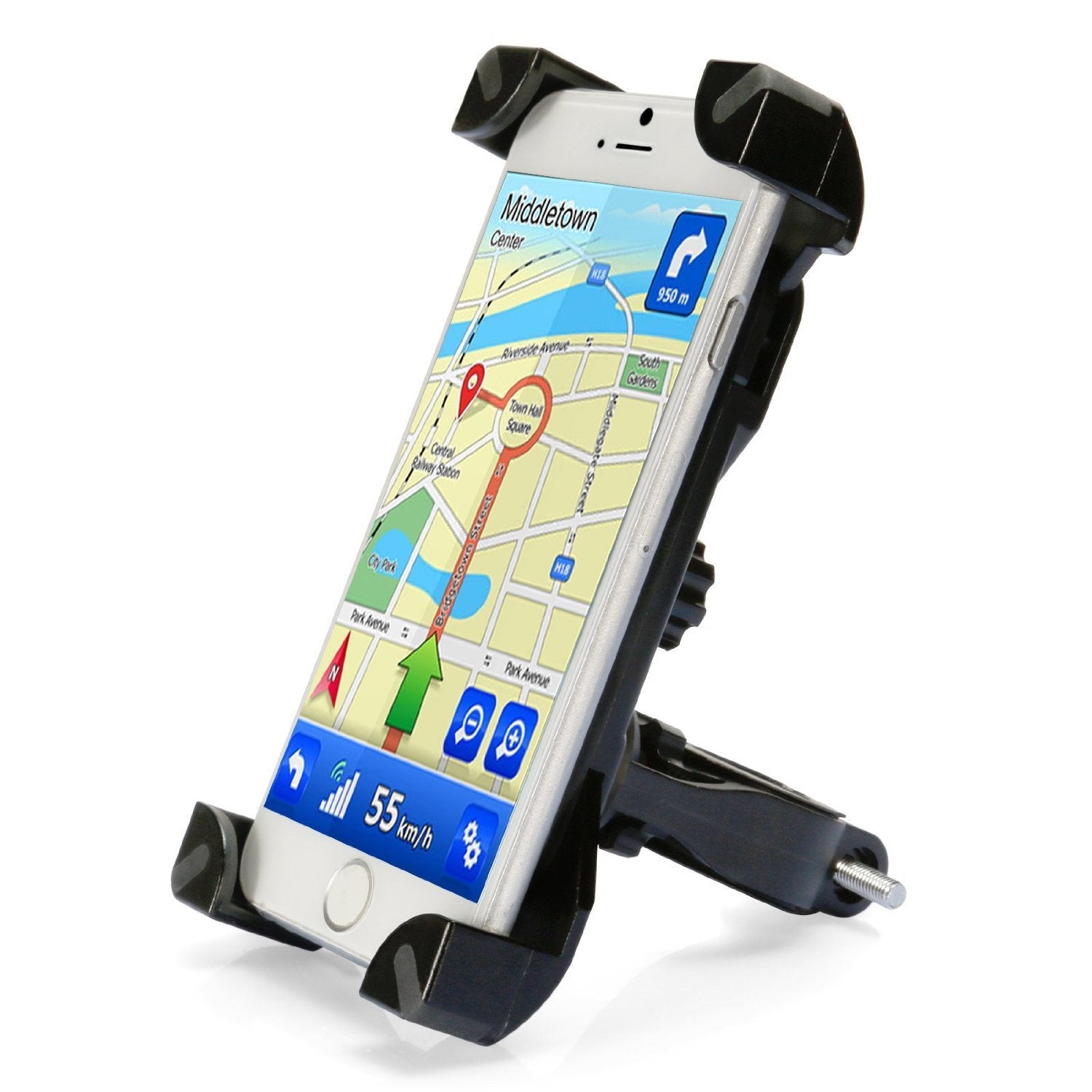 Universal CH-01 Bike Mount Bicycle Phone Holder Handlebar Phone Bracket for 4 Inch to 6 Inch Smartphones - BLACK