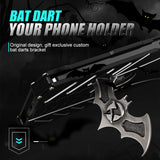 R-Just Batman Shockproof Aluminum Shell Metal Case with Custom Batarang Stand for iPhone 14 Series
