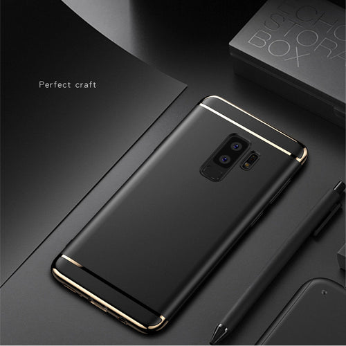 Luxury Chrome Electroplating Splicing 3 in 1 Hard Back Case for Samsung Galaxy S9 Plus