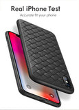 Premium Classic Grid View Leather Finish Protective Back Case Cover for Apple iPhone XS Max (6.5