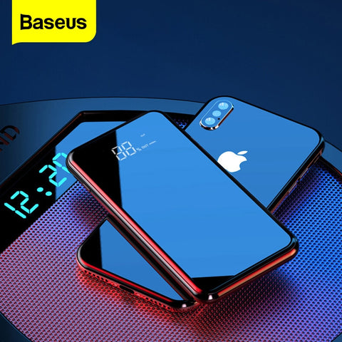 Baseus QPow 15W 3A QC 3.0 PD USB C 10000mAh Mini Power Bank with Big Digital Display & Inbuilt Cable