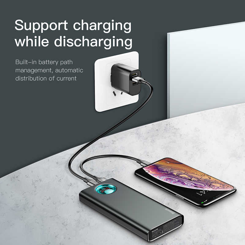 Baseus Mulight QC 3.0 PD 18W 20000mAh Ultra Fast Power Bank with LED Display & MacBook Charging Support