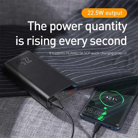 Baseus Full Screen Mirror Finish Wireless Charging 8000mAh Slim Powerbank