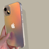 Premium Glitter Anti Shock Rainbow Laser Gradient Back Case For iPhone 14 Series