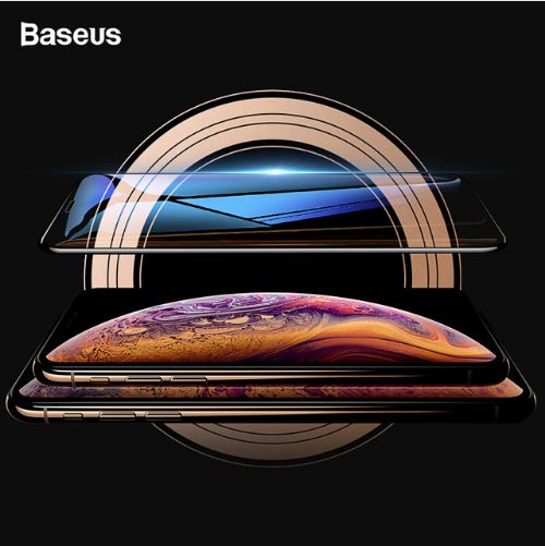 Premium Baseus 0.3mm 3D Screen Protector Curved Edge Full Screen Tempered Glass For iPhone XS Max - Black