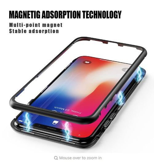 Luxury Magnetic Bond 360 Protection Clear Tempered Glass Back Case Cover for Apple iPhone 7