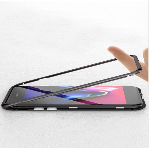 Luxury Magnetic Bond 360 Protection Clear Tempered Glass Back Case Cover for Apple iPhone 7
