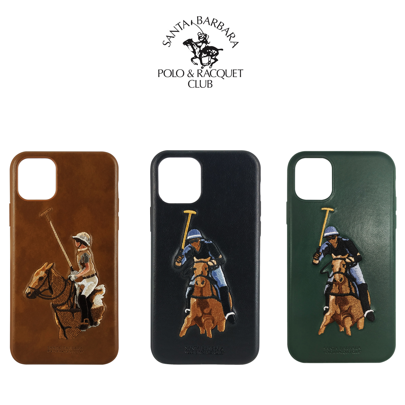 Santa Barbara Polo & Racquet Club Jockey Series Genuine Leather Case Cover for Apple iPhone 11 Pro Max 6.5"
