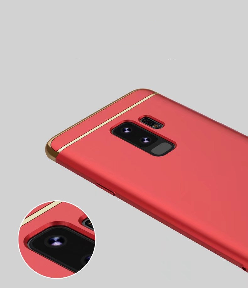 Luxury Chrome Electroplating Splicing 3 in 1 Hard Back Case for Samsung Galaxy S9 Plus