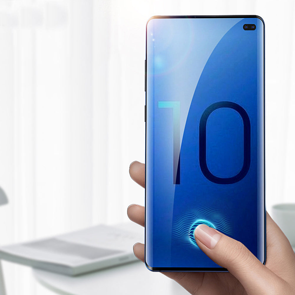 Henks® Exclusive 360 Tempered Glass with UV Fingerprint Unlock Feature for Samsung Galaxy S10 Plus