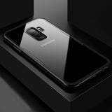 Luxury 9H Tempered Glass Protective Back Case with Soft TPU Bumper Cover for Samsung Galaxy S9 Plus/ S 9+ - BLACK