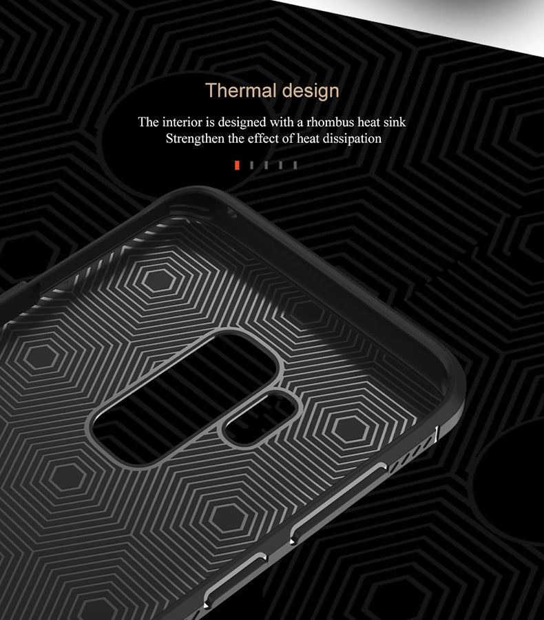 Premium Fine Grain Leather Print Anti Knock TPU Back Case Cover for Samsung Galaxy S9 Plus