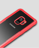 Premium Tempered Glass Transparent Protective Case with Soft TPU Bumper Cover Case for Samsung Galaxy S9 - BLACK