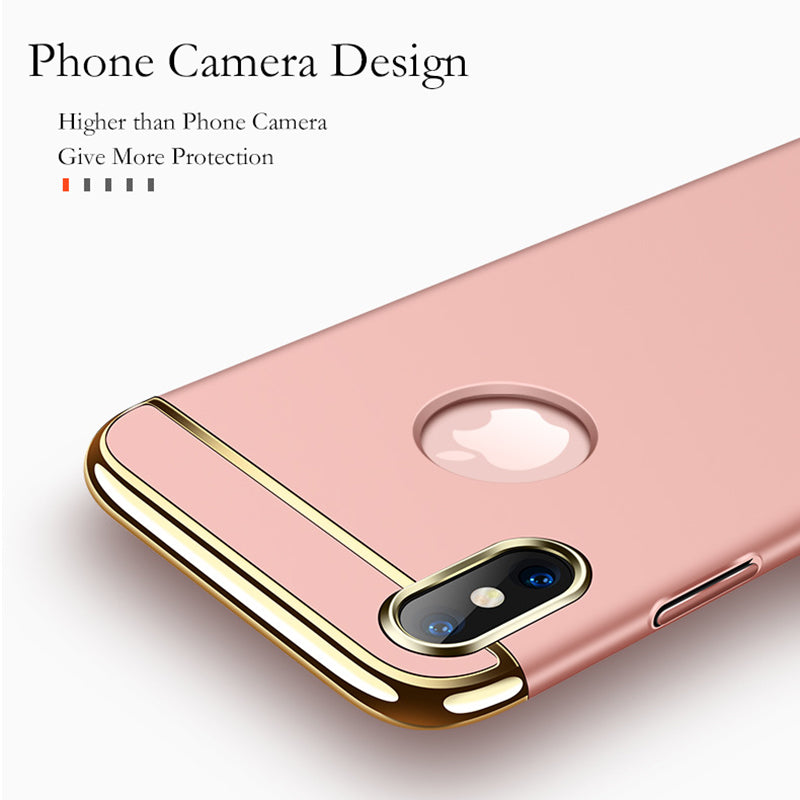 Luxury Chrome Electroplating Splicing 3in1 Case for iPhone X / XS 2018