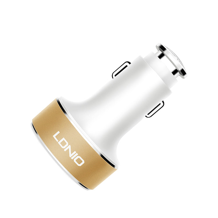 LDNIO Three USB Port 5.1 A Quick Charge Auto-ID Fast Car Charger for iPhone, Samsung - WHITE