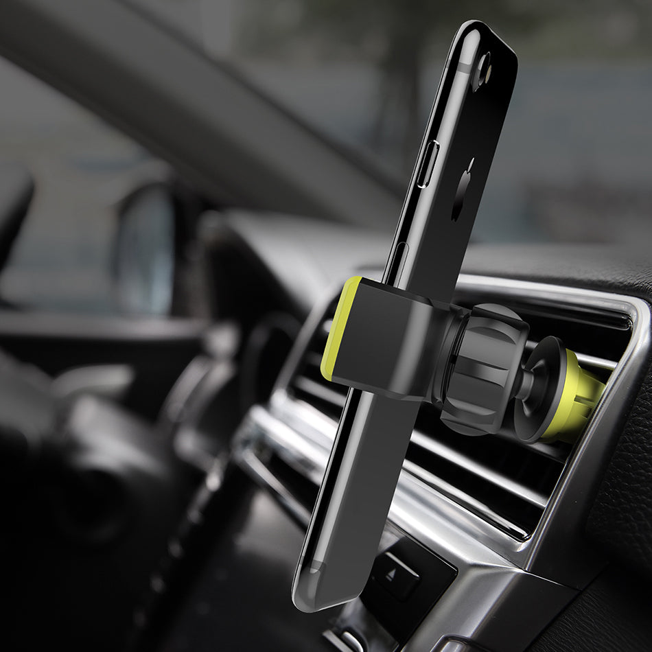 Universal Adjustable Car Air Vent Phone Holder Stand for 4-6 Inches Mobile Phones - BLACK