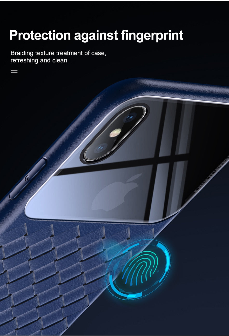 Luxury Smooth & Glossy Camera Lens Plus Weave Design Soft TPU Back Case Cover of Apple iPhone XS Max