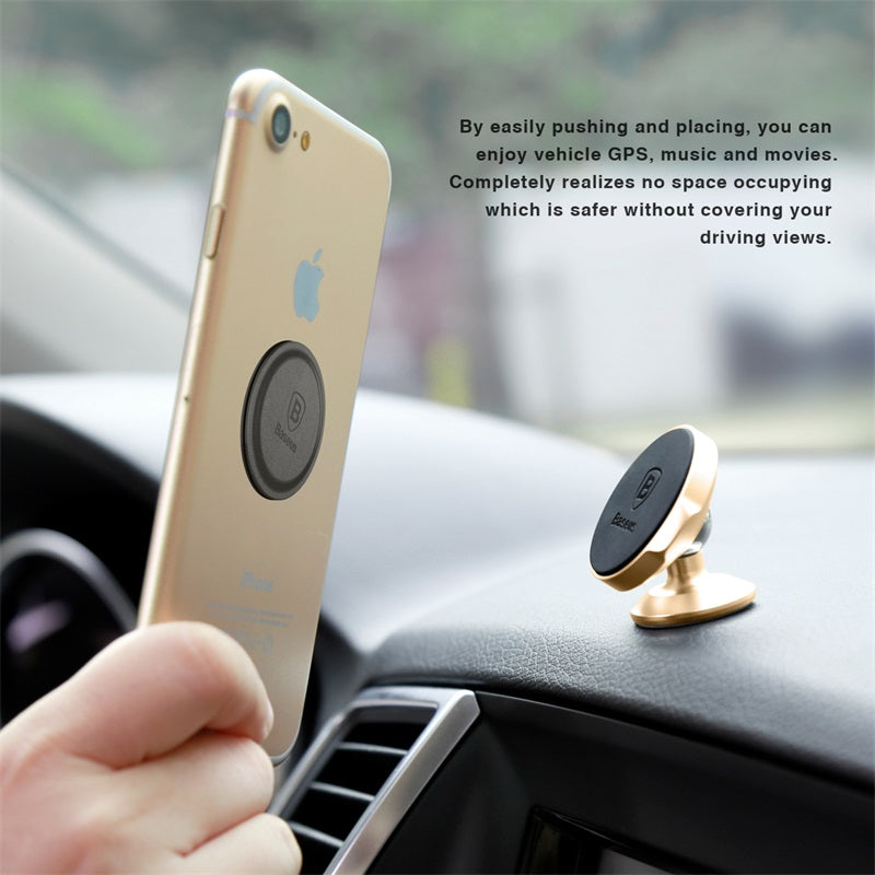 Baseus Magnetic 360' Rotation Car Phone Holder for iPhone, Samsung, HTC, Xiaomi, Nokia