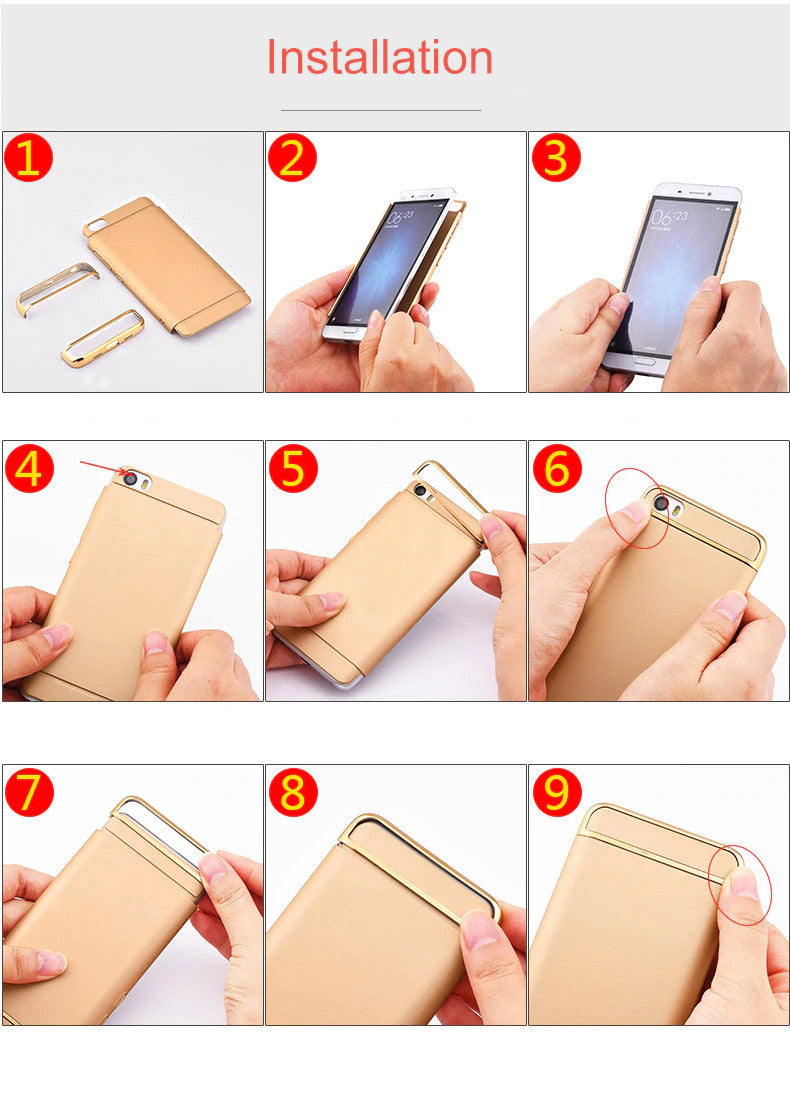 Luxury Chrome Electroplating Splicing 3 in 1 Hard Back Case for Samsung Galaxy S9