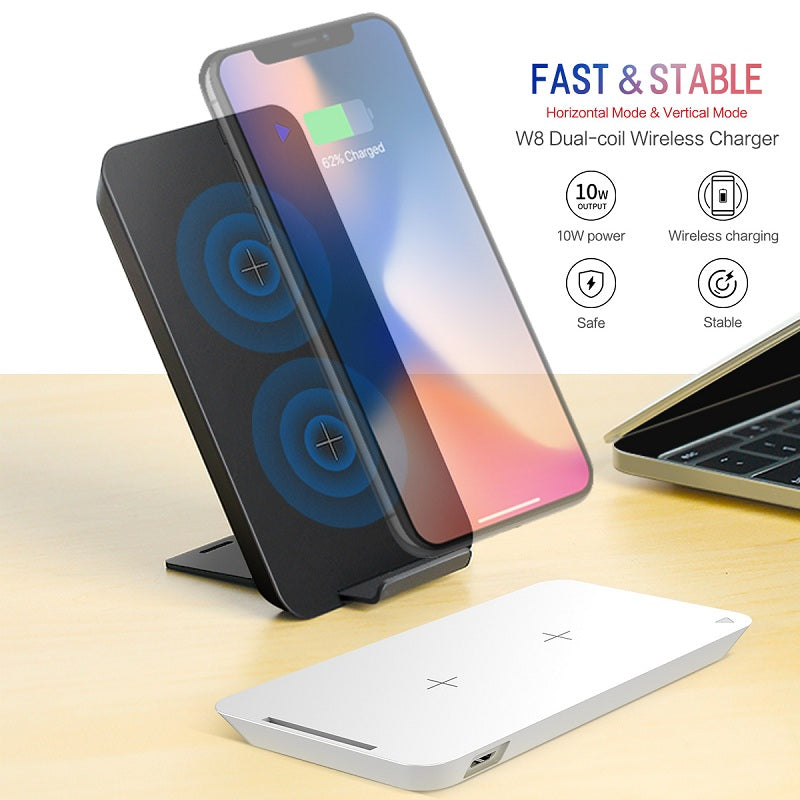 Magnetic 6-Coil Dual 10W Wireless Charger, 5-in-1 Wireless Charging for Multiple Devices, Suitable for Mag Safe for iPhone14 13 12 Airpods and Apple W