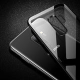 Luxury 9H Tempered Glass Protective Back Case with Soft TPU Bumper Cover for Samsung Galaxy S9 Plus/ S 9+ - BLACK