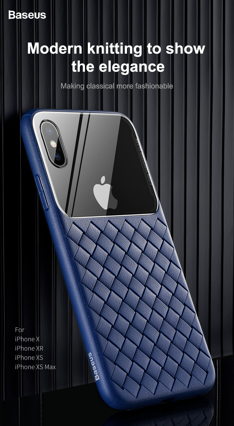 Luxury Smooth & Glossy Camera Lens Plus Weave Design Soft TPU Back Case Cover of Apple iPhone XS Max
