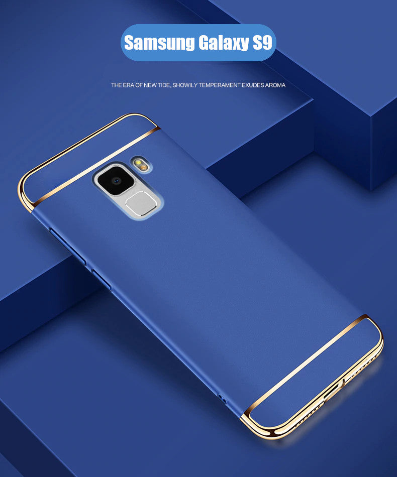 Luxury Chrome Electroplating Splicing 3 in 1 Hard Back Case for Samsung Galaxy S9