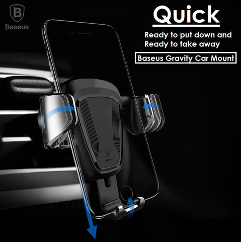 Universal Adjustable Car Air Vent Phone Holder Stand for 4-6 Inches Mobile Phones - BLACK