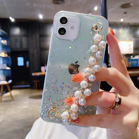 Premium Floral Transparent Mirror With Pop Socket case for iPhone 13 Series