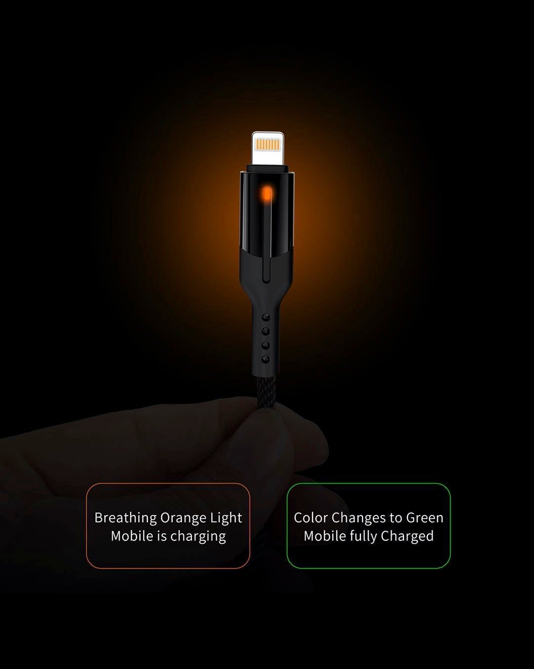 HENKS® Armor Auto Disconnect Lightning Data Sync Fast Charging Cable for Apple iPhone