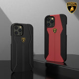 Luxury Genuine Leather Hand Crafted Official Lamborghini Huracan D1 Series Cover for Apple iPhone 13 Pro